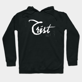 TRIST distressed black metal logo text Hoodie